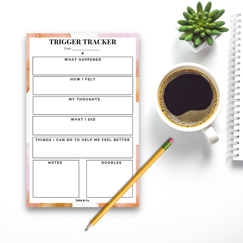 Mental Health Trigger Tracker Notepad